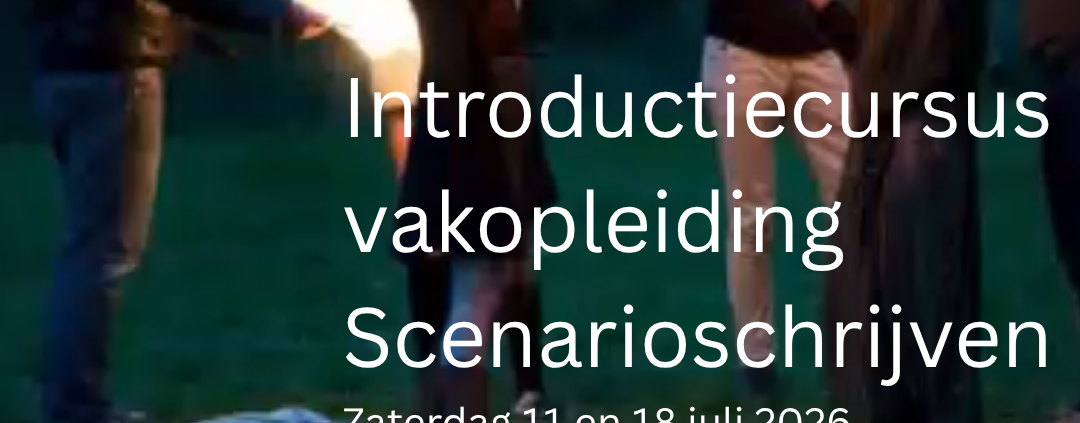 Miniflyer voor werving voor Introductiecursus vakopleiding Scenarioschrijven
