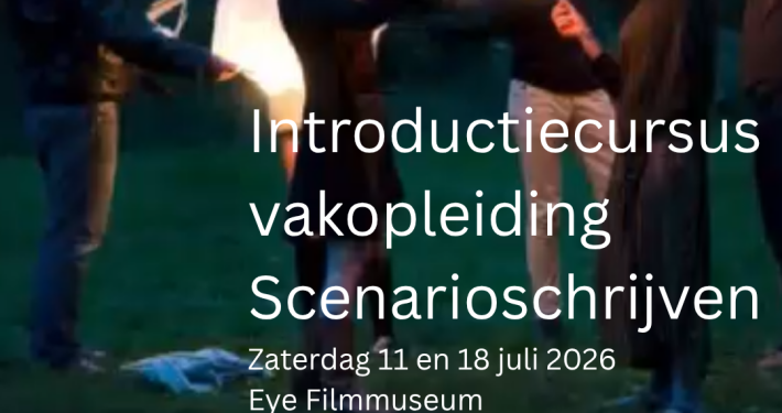 Miniflyer voor werving voor Introductiecursus vakopleiding Scenarioschrijven